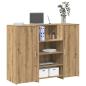 Preview: ARDEBO.de - Empfangstheke Artisan-Eiche 135x50x103,5 cm Holzwerkstoff