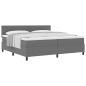 Preview: Boxspringbett Hellgrau und Weiß 200 x 200 cm Cordstoff
