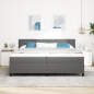 Preview: Boxspringbett Hellgrau und Weiß 200 x 200 cm Cordstoff