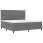 Preview: Boxspringbett Hellgrau und Weiß 200 x 200 cm Cordstoff