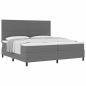 Preview: Boxspringbett Hellgrau und Weiß 200 x 200 cm Cordstoff