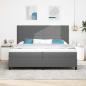 Preview: Boxspringbett Hellgrau und Weiß 200 x 200 cm Cordstoff