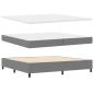 Preview: Boxspringbett Hellgrau und Weiß 200 x 200 cm Cordstoff