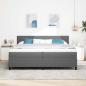 Preview: LED Boxspringbett Hellgrau und Weiß 200 x 200 cm Cordstoff