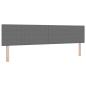Preview: LED Boxspringbett Hellgrau und Weiß 200 x 200 cm Cordstoff