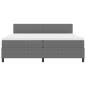Preview: LED Boxspringbett Hellgrau und Weiß 200 x 200 cm Cordstoff