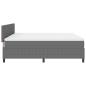 Preview: LED Boxspringbett Hellgrau und Weiß 200 x 200 cm Cordstoff