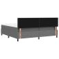 Preview: LED Boxspringbett Hellgrau und Weiß 200 x 200 cm Cordstoff