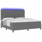 Preview: LED Boxspringbett Hellgrau und Weiß 200 x 200 cm Cordstoff