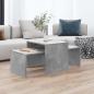 Preview: ARDEBO.de - Couchtisch-Set Betongrau 100x48x40 cm Holzwerkstoff