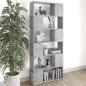 Preview: ARDEBO.de - Bücherregal Raumteiler Betongrau 80x24x186 cm Holzwerkstoff