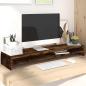 Preview: ARDEBO.de - Monitorst?nder R?uchereiche 100x24x13 cm Holzwerkstoff