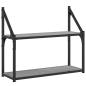 Preview: Wandregal 2 Fächer Grau Sonoma 60x21x51 cm Holzwerkstoff