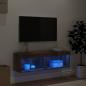 Preview: TV-Schrank mit LED-Leuchten Räuchereiche 100x30x30 cm