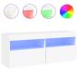 Preview: TV-Wandschrank mit LED-Leuchten Weiß 100x30x40 cm