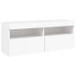 Preview: TV-Wandschrank mit LED-Leuchten Weiß 100x30x40 cm