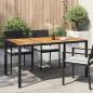 Preview: ARDEBO.de - Gartentisch Schwarz 150 x 90 x 75 cm Poly-Rattan
