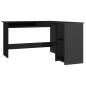 Preview: Eckschreibtisch in L-Form Hochglanz-Schwarz 120×140×75 cm