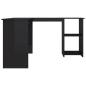 Preview: Eckschreibtisch in L-Form Hochglanz-Schwarz 120×140×75 cm
