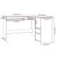 Preview: Eckschreibtisch in L-Form Hochglanz-Schwarz 120×140×75 cm