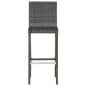 Preview: 7-tlg. Gartenbar-Set mit Kissen Poly Rattan Grau