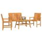 Preview: Garten-Lounge-Set 4 stk. Braun Massivholz Akazie
