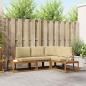 Preview: ARDEBO.de - 4 stk. Outdoor-Sofagarnitur Massives Akazienholz und Polyester