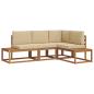 Preview: 4 stk. Outdoor-Sofagarnitur Massives Akazienholz und Polyester