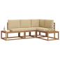 Preview: 4 stk. Outdoor-Sofagarnitur Massives Akazienholz und Polyester