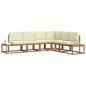 Preview: Outdoor-Sofagarnitur mit Kissen 6 Stück Natur und Creme