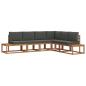 Preview: Outdoor-Sofagarnitur 6 stk. 6-Sitzer Natur und Anthrazit