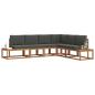 Preview: Outdoor-Sofagarnitur 6 stk. 6-Sitzer Natur und Anthrazit