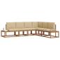 Preview: 6 stk. Outdoor-Sofagarnitur Massives Akazienholz und Polyester