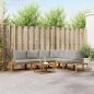 Preview: ARDEBO.de - Outdoor-Sofagarnitur mit Kissen 7 Stück Natürlich und Hellgrau