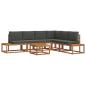 Preview: 7 stk. Outdoor-Sofagarnitur Massives Akazienholz und Polyester