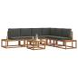 Preview: 7 stk. Outdoor-Sofagarnitur Massives Akazienholz und Polyester