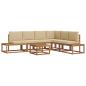 Preview: 7 stk. Outdoor-Sofagarnitur Massives Akazienholz und Polyester