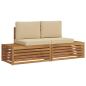 Preview: Outdoor-Sofagarnitur mit Kissen 2 Stück Natur und Beige