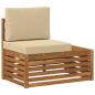 Preview: Outdoor-Sofagarnitur mit Kissen 2 Stück Natur und Beige