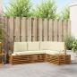 Preview: ARDEBO.de - Outdoor-Sofagarnitur mit Kissen 4 Stück Natur und Creme