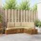 Preview: ARDEBO.de - Outdoor-Sofagarnitur mit Kissen 4 Stück Natur und Beige