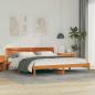 Preview: ARDEBO.de - Bettrahmen mit Kopfteil Braun 200 x 200 cm Massives Kiefernholz