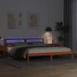 Preview: Bettrahmen mit Kopfteil Braun 200 x 200 cm Massives Kiefernholz
