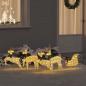 Preview: ARDEBO.de - LED Rentiere 5 Stk. Gold 43 x 18 x 66 cm Stoff LEDs