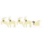 Preview: LED Rentiere 5 Stk. Gold 43 x 18 x 66 cm Stoff LEDs