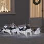 Preview: ARDEBO.de - LED Rentiere 5 Stk. Silber 43 x 18 x 66 cm Stoff LEDs