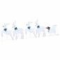Preview: LED Rentiere 5 Stk. Silber 43 x 18 x 66 cm Stoff LEDs