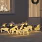 Preview: ARDEBO.de - LED Rentiere 7 Stk. Gold 43 x 18 x 66 cm Stoff LEDs