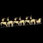 Preview: LED Rentiere 7 Stk. Gold 43 x 18 x 66 cm Stoff LEDs