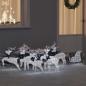 Preview: ARDEBO.de - LED Rentiere 7 Stk. Silber 43 x 18 x 66 cm Stoff LEDs